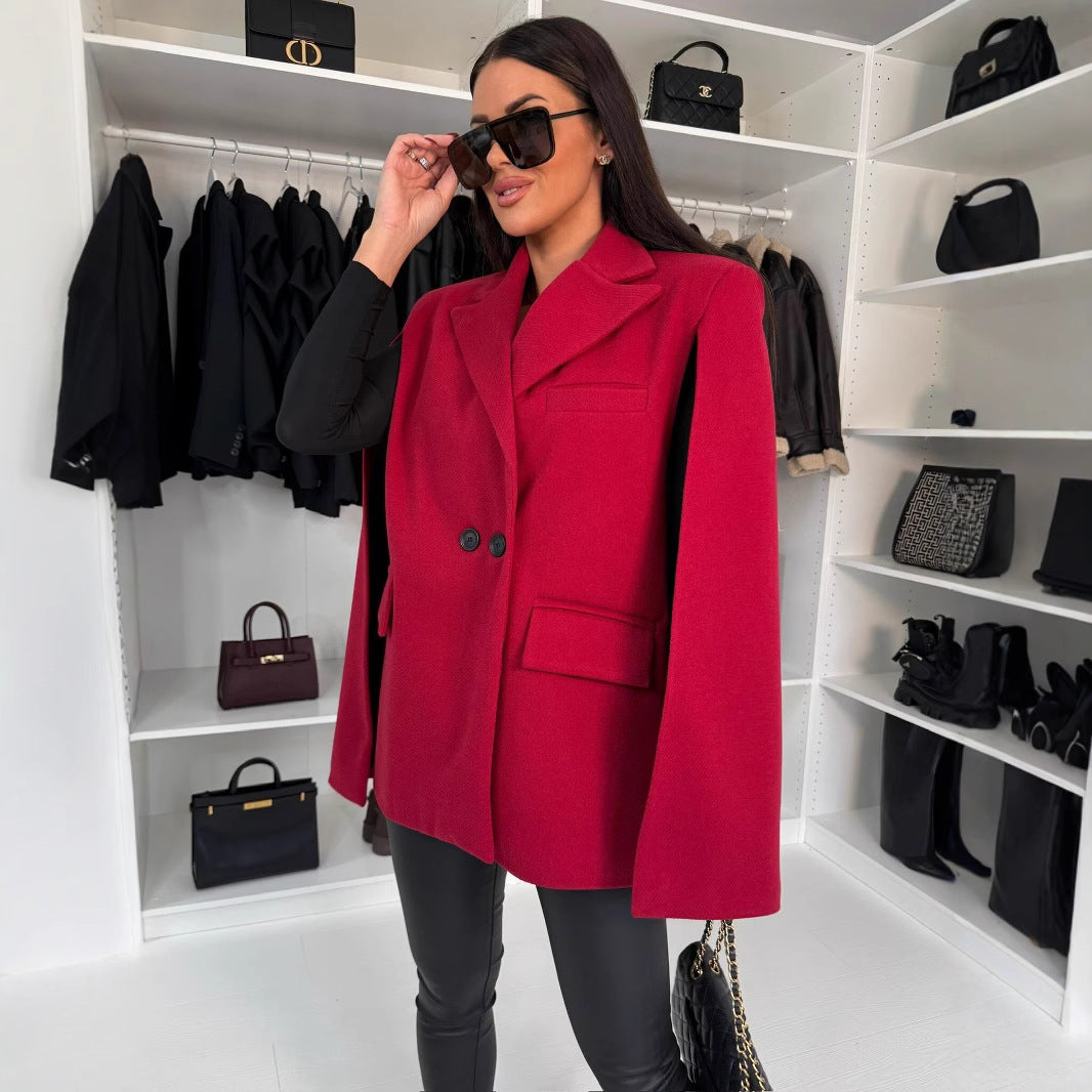 Blazer Cape à double bouton pour femmes Chic und Stil