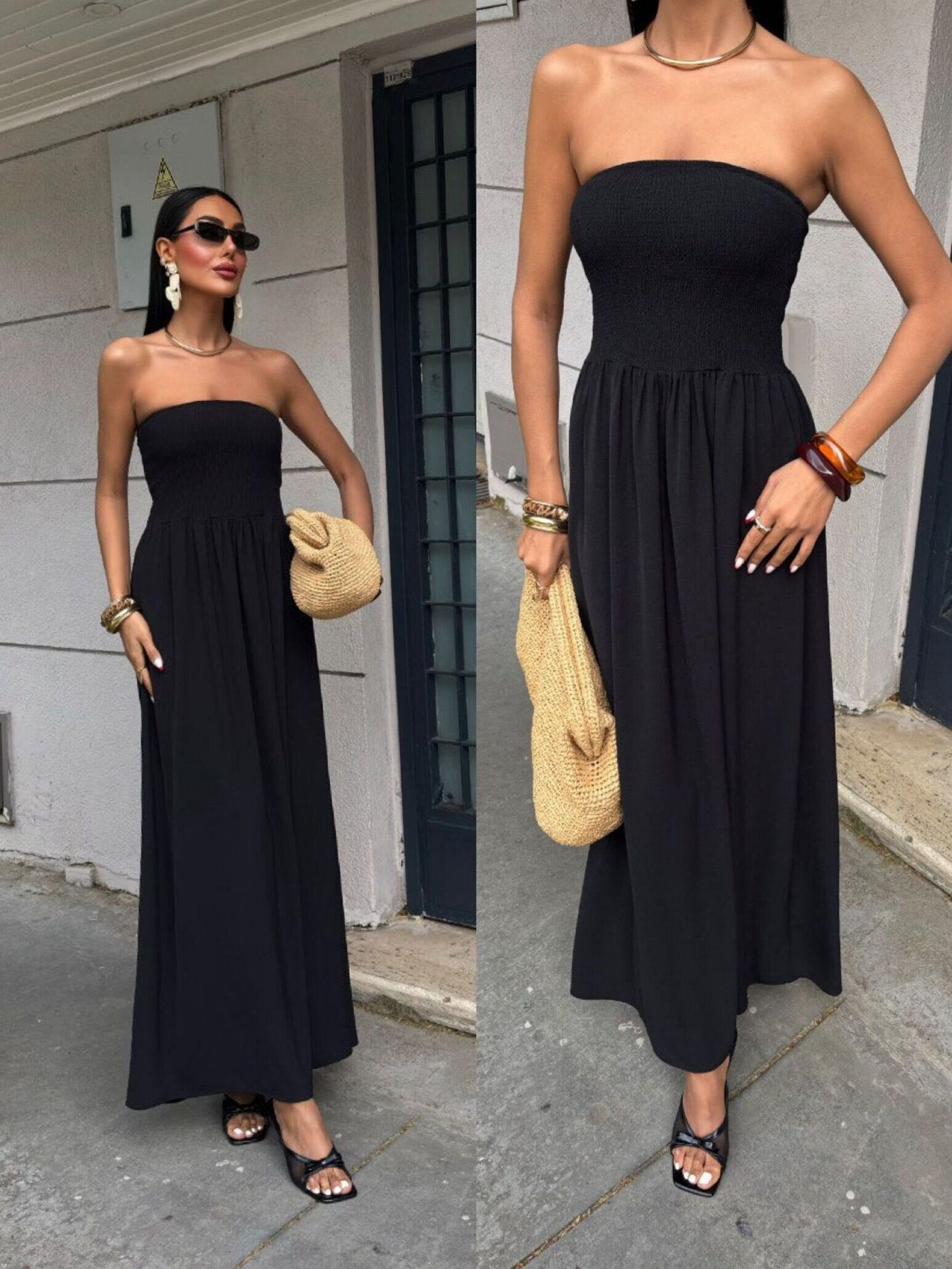 Robe maxi sans épaules Chic und Stil pour dames