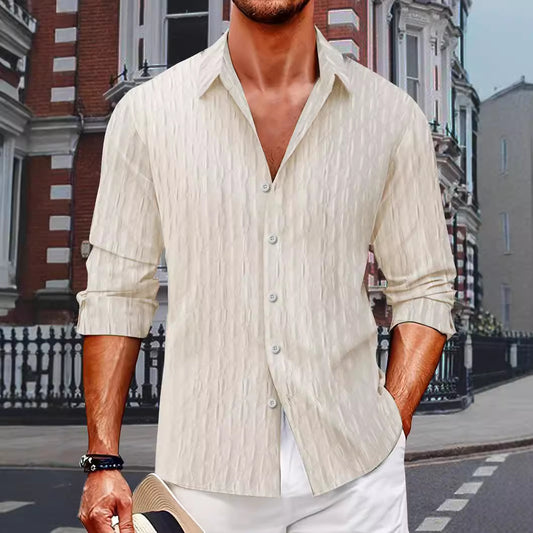 Chemise à manches longues structurée pour hommes avec fermeture à boutons Chic und Stil