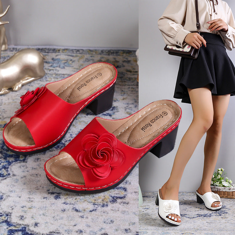 Sandales confortables pour femmes avec design de fleurs Chic und Stil