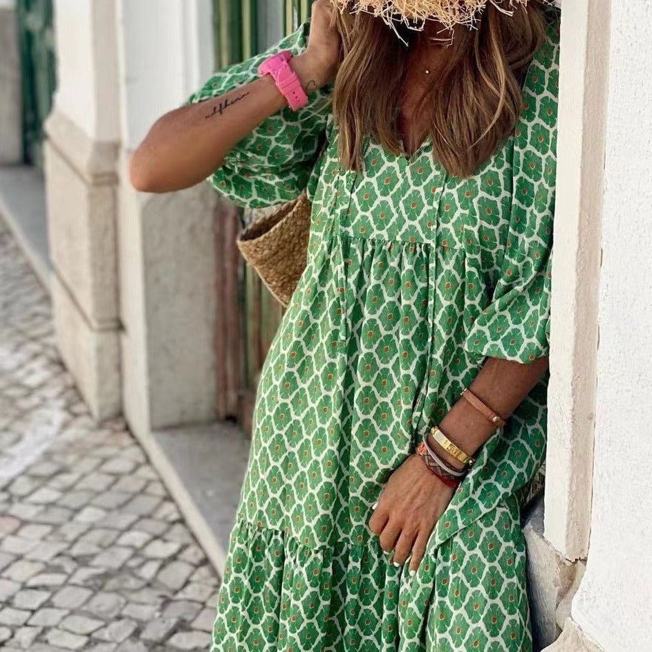 Robe maxi à volants bohème Chic und Stil femmes