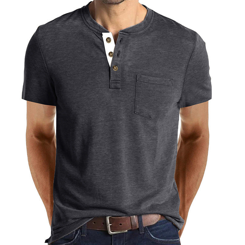 Chemise Henley à manches courtes pour hommes avec détail de poche Chic und Stil