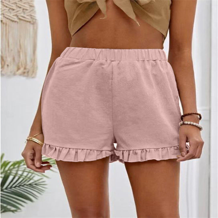 Shorts pour femmes avec ourlet froncé à enfiler Chic und Stil