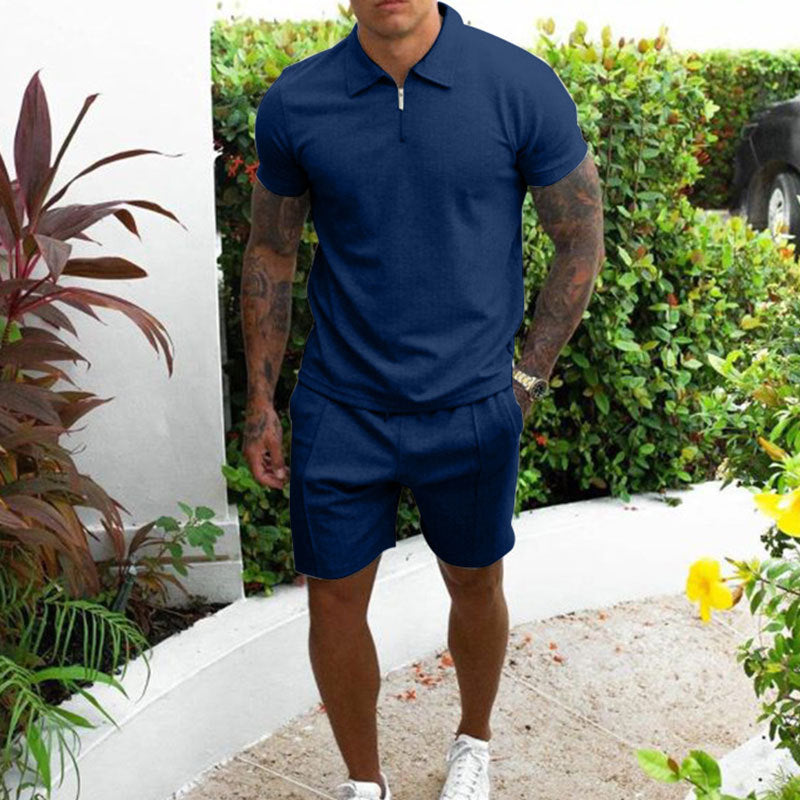 Hommes Ensemble de polo et de shorts de loisirs confortable Chic und Stil