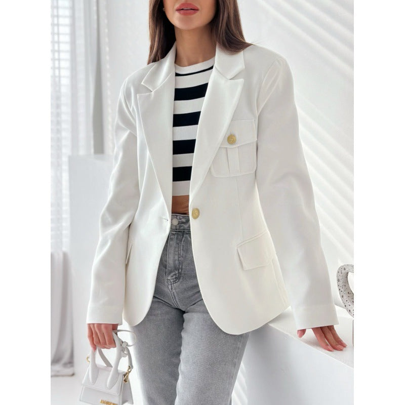 Blazer cintré classique à double bouton pour femmes avec détail de poches Chic und Stil