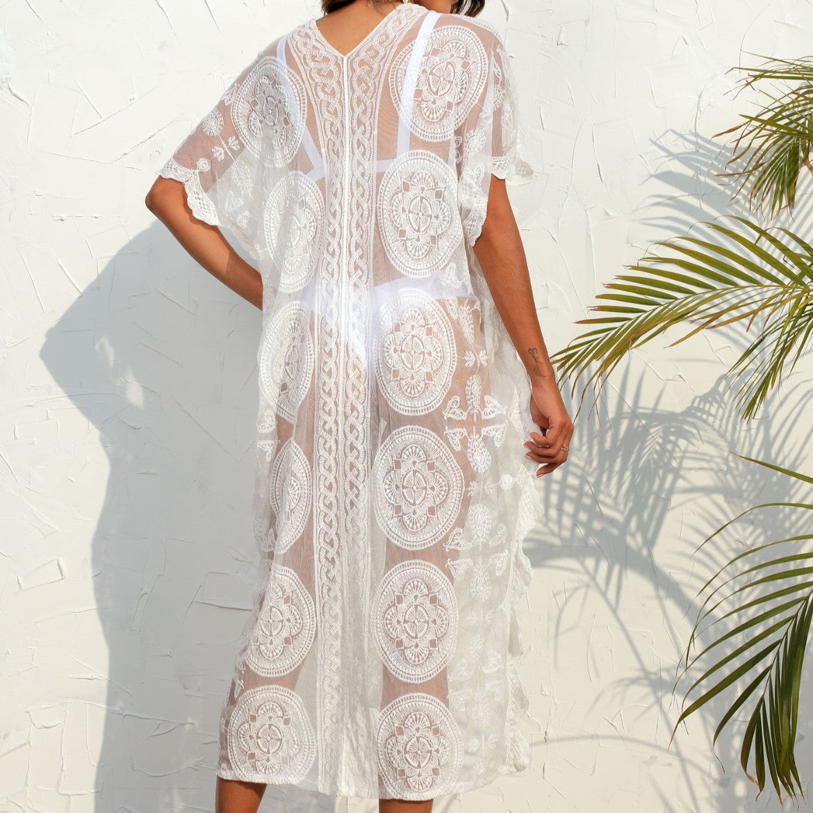 Dames Élégant Paréo Brodé Robe Chic und Stil