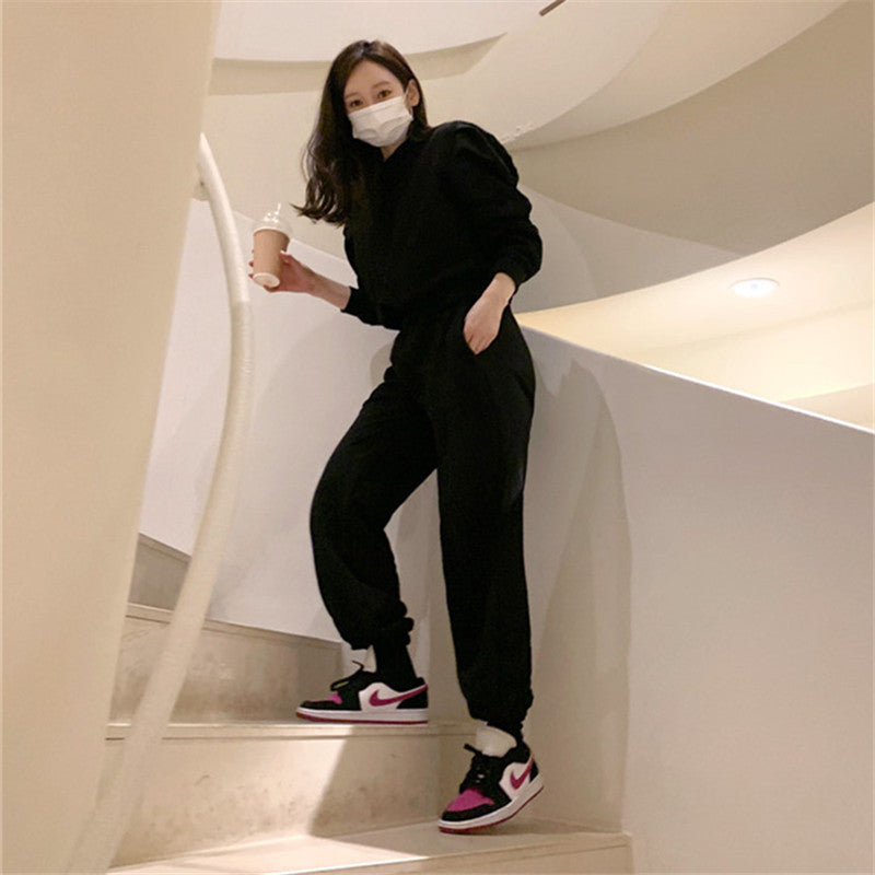 Ensemble de loisirs confortable pour femmes avec taille élastique et sweat à capuche Chic & Stil