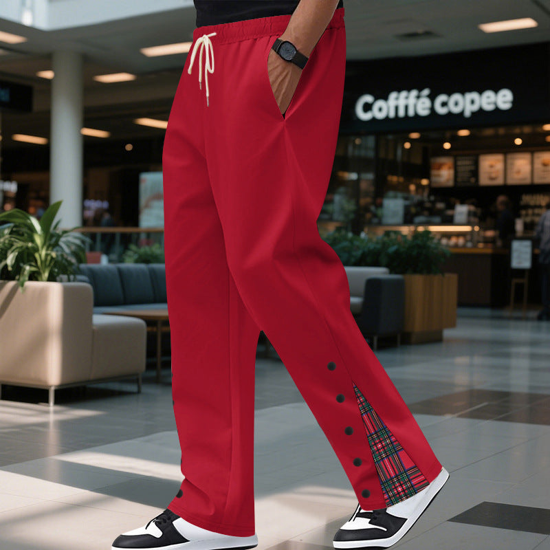 Pantalons de loisirs confortables pour hommes avec détails en carreaux sur les côtés Chic und Stil