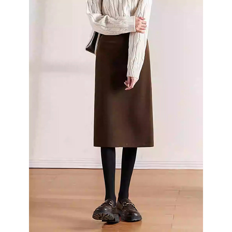 Jupe crayon midi en mélange de laine Chic und Stil pour femmes