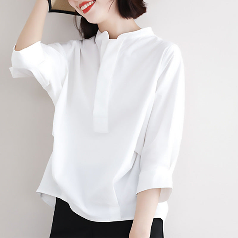 Chemisier ample à col mandarin pour femmes Chic und Stil