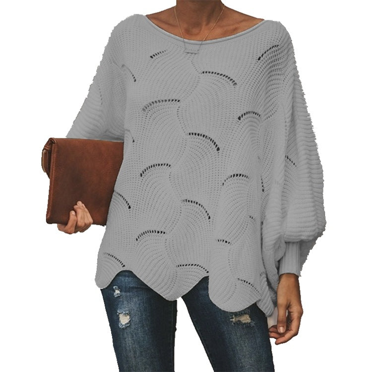 Pull en tricot léger pour femmes avec un élégant motif en vagues Chic und Stil