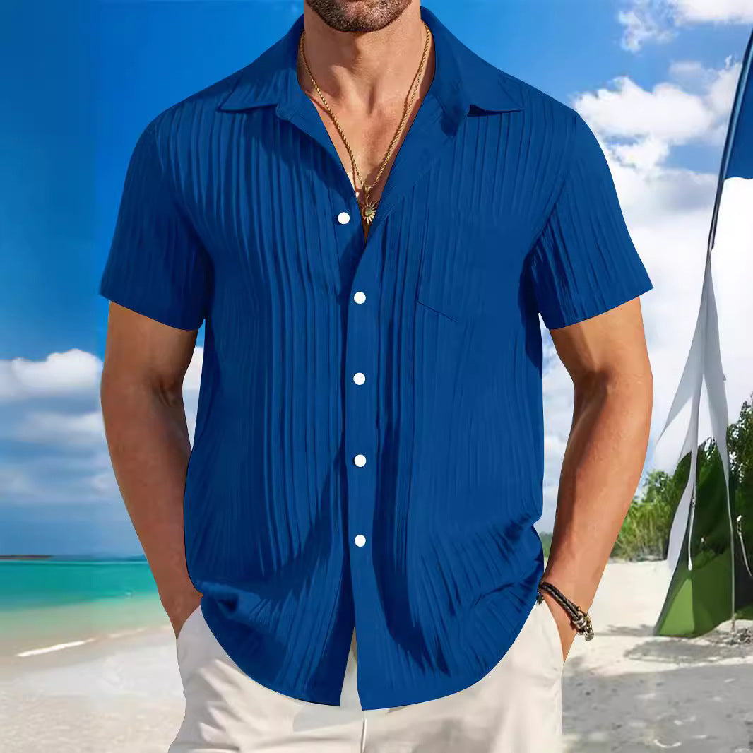Chemise de plage à manches courtes structurée pour hommes Chic und Stil