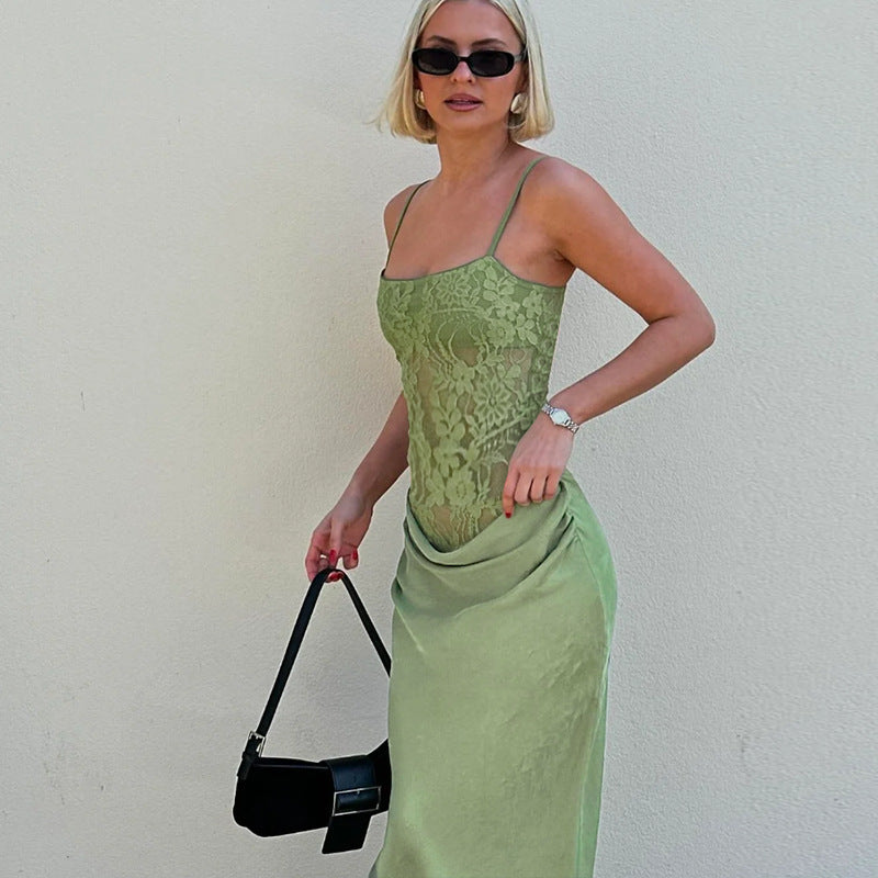 Robe maxi de soirée élégante en dentelle pour femmes Chic und Stil