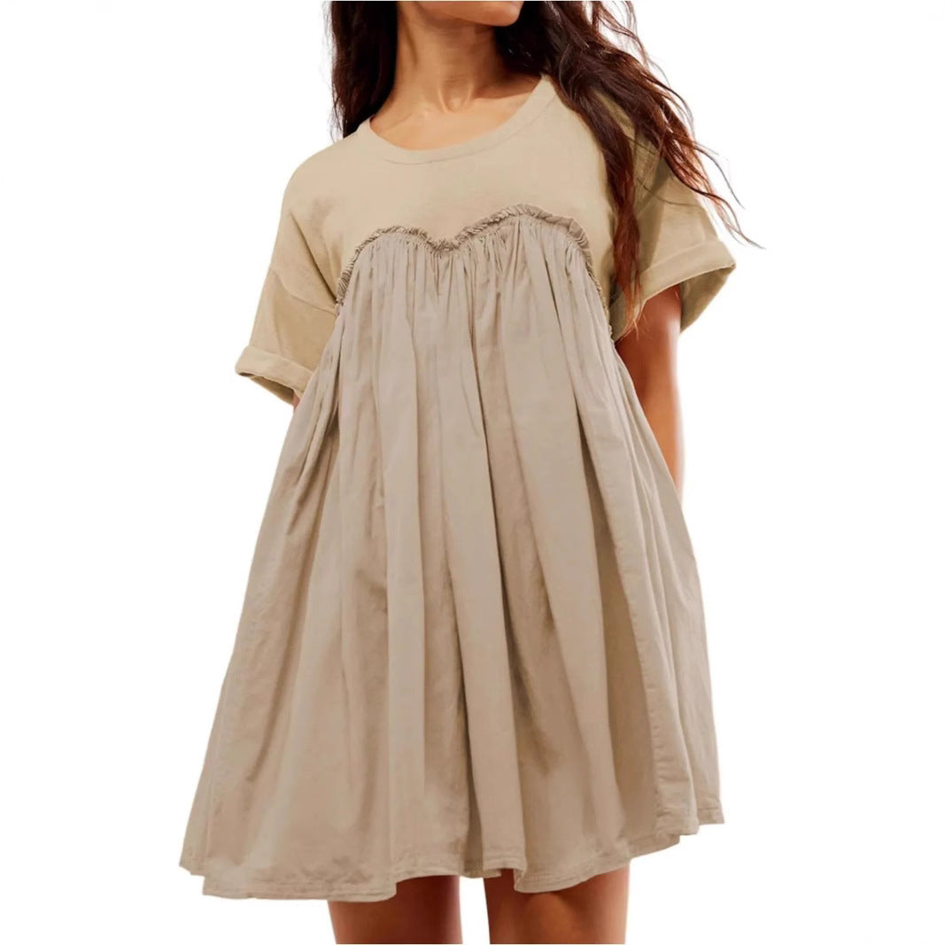 Robe shift plissée décontractée pour femmes Chic und Stil