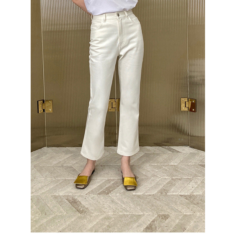 Pantalons en denim évasés taille haute pour femmes Chic und Stil