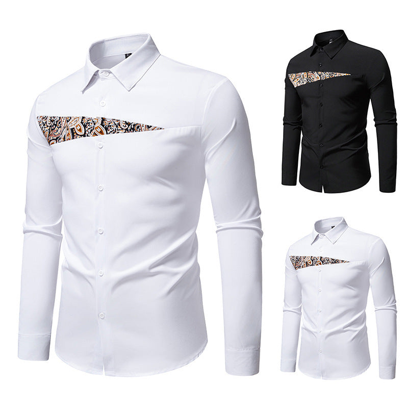 Chemise à manches longues pour hommes avec design paisley créatif Chic und Stil