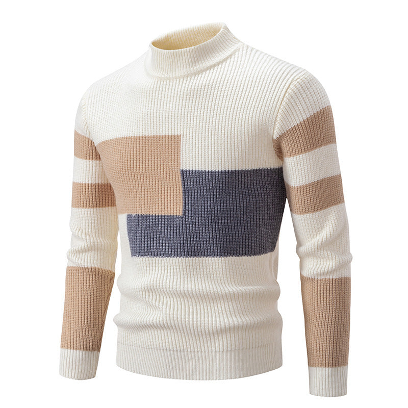 Pull homme à la mode avec design en blocs texturé Chic und Stil