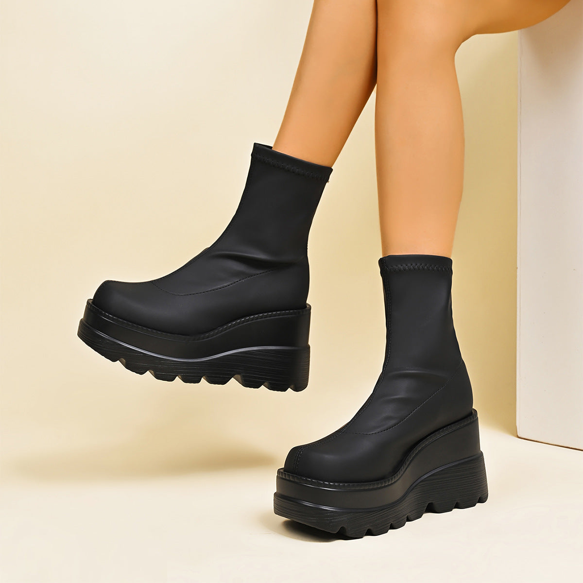 Bottines à talon compensé double pour femmes Chic und Stil