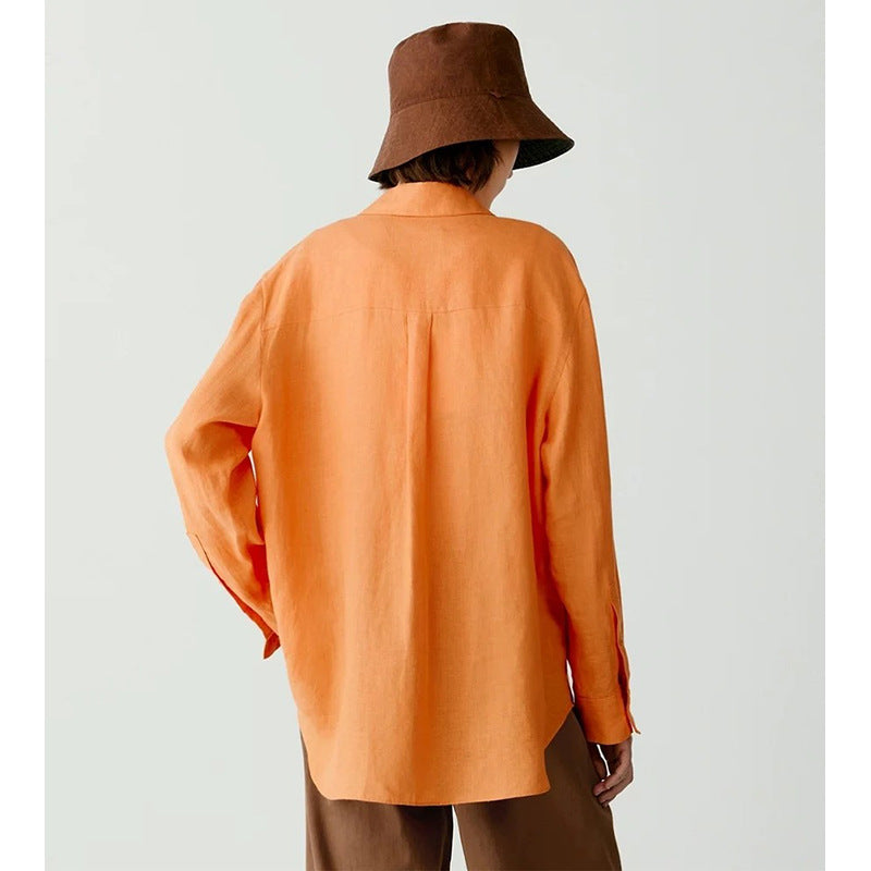 Chemise en lin légère à boutons pour femmes Chic und Stil