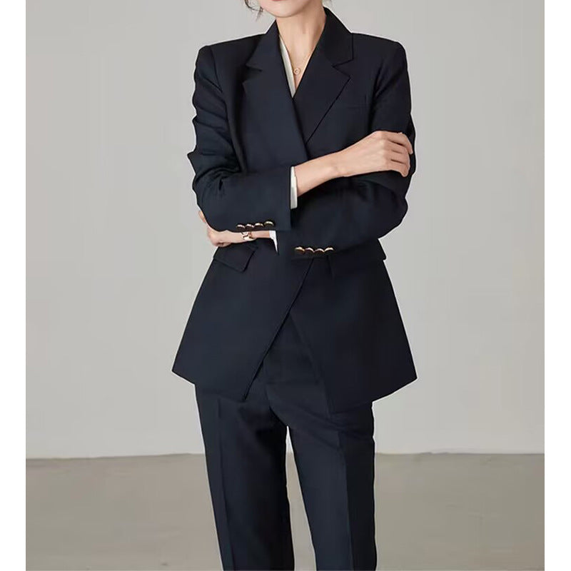 Veste de bureau pour femmes à double boutonnage ajustée Chic und Stil