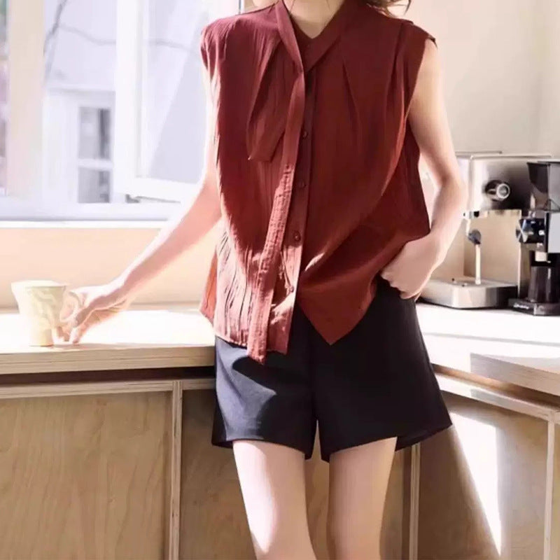 Blouse sans manches à nœud pour femme Chic und Stil