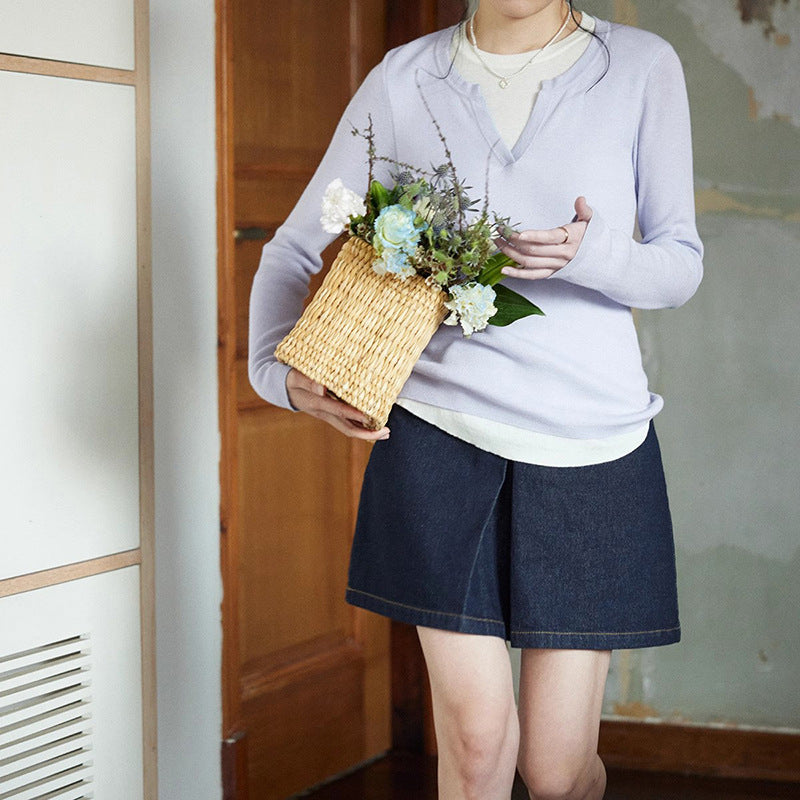 Pull en maille superposé confortable pour femmes Chic und Stil
