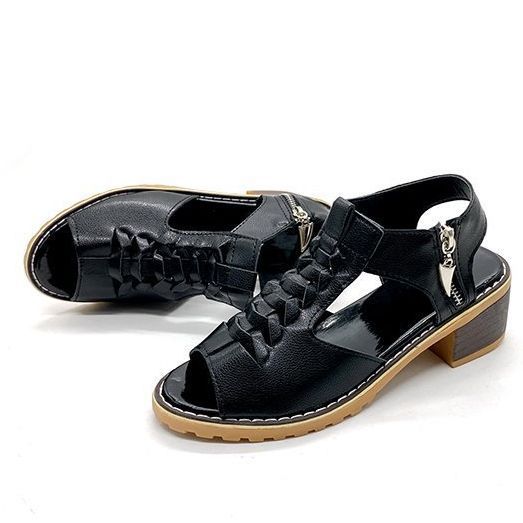 Sandales à lacets tendance pour femmes avec bout ouvert et talon bloc confortable Chic und Stil