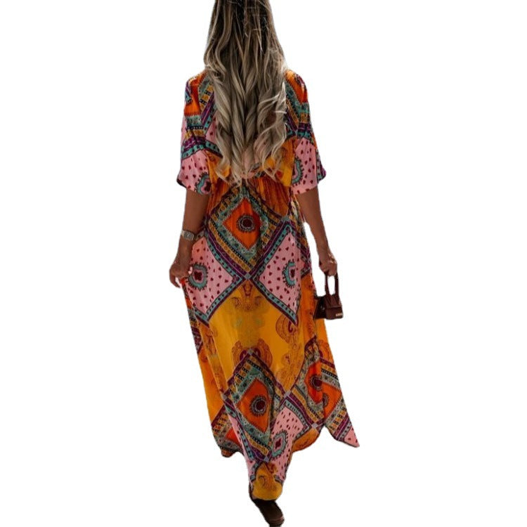 Robe maxi kaftan inspirée bohème pour femmes Chic und Stil
