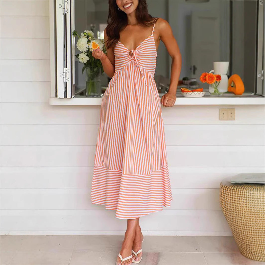Robe maxi rayée pour femmes Chic und Stil