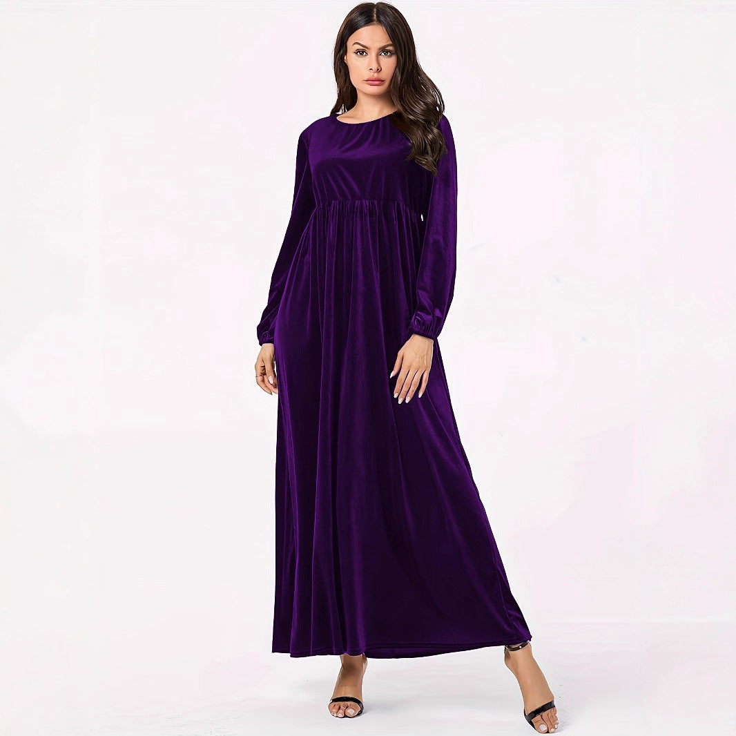 Robe maxi pour femmes en velours luxueux avec élégant drapé Chic und Stil