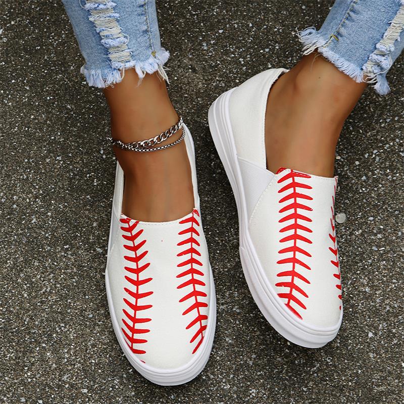 Baskets décontractées à enfiler pour femmes avec design baseball sportif Chic und Stil