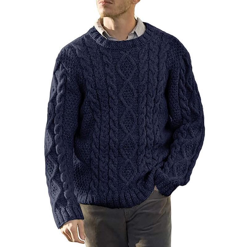 Pull en grosse maille pour homme avec motif en relief classique Chic und Stil