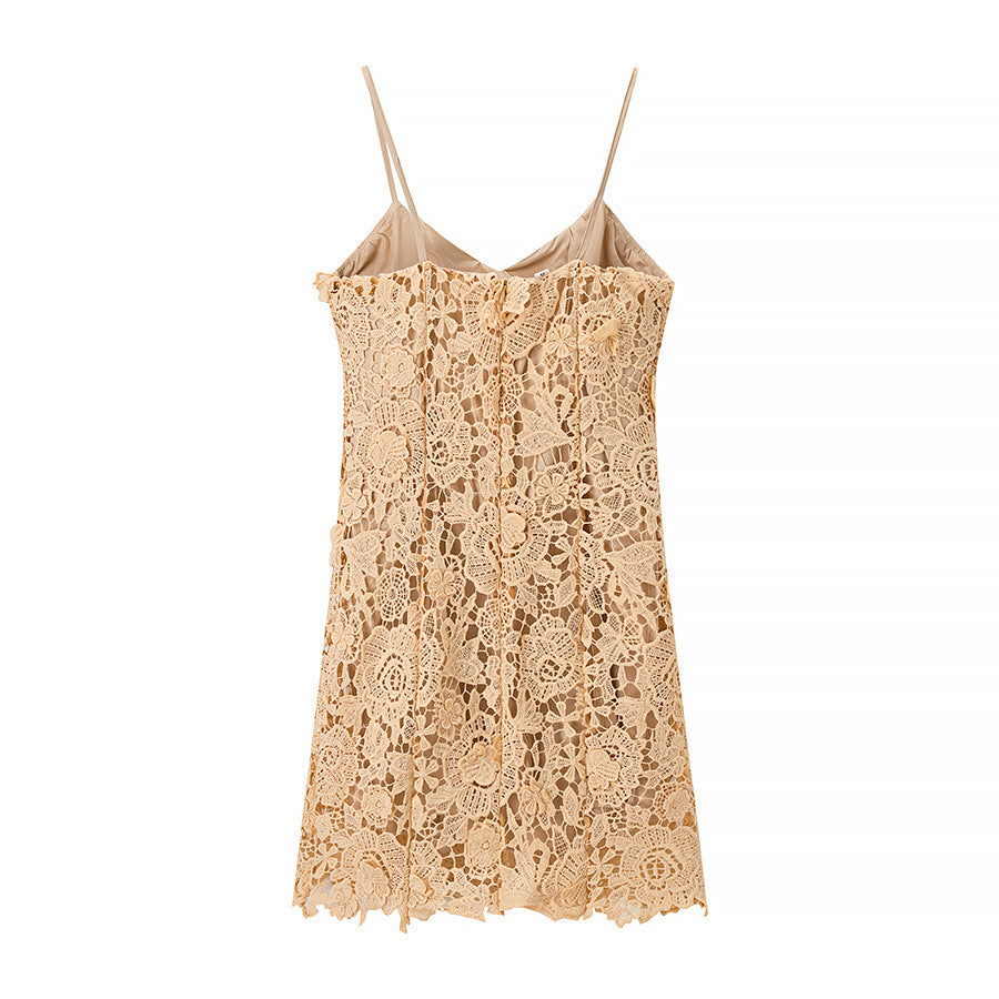 Robe d'été en dentelle pour femmes avec un design de bretelles délicat Chic und Stil