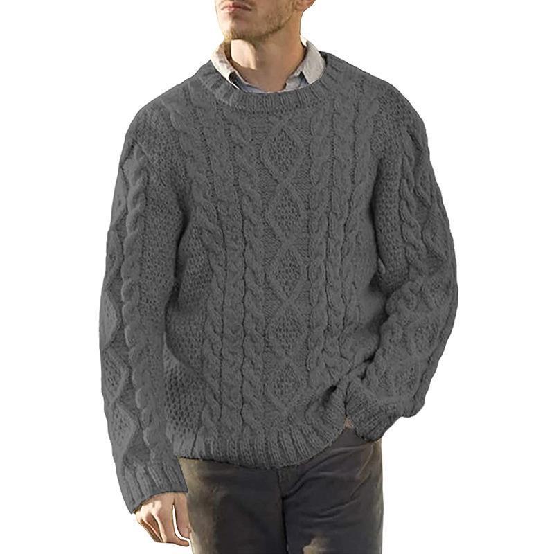 Pull en grosse maille pour homme avec motif en relief classique Chic und Stil