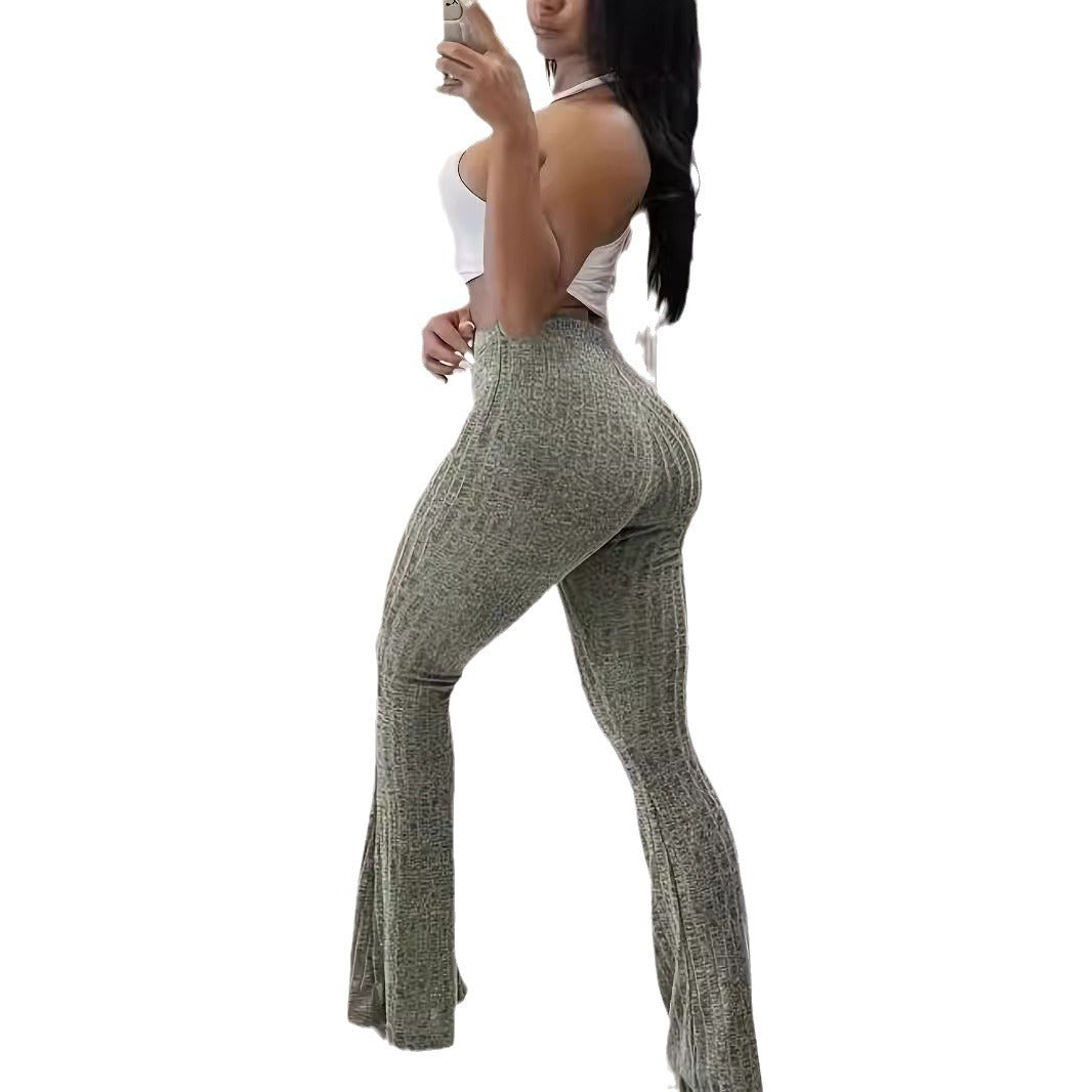 Pantalons de yoga évasés pour femmes avec design taille haute Chic und Stil