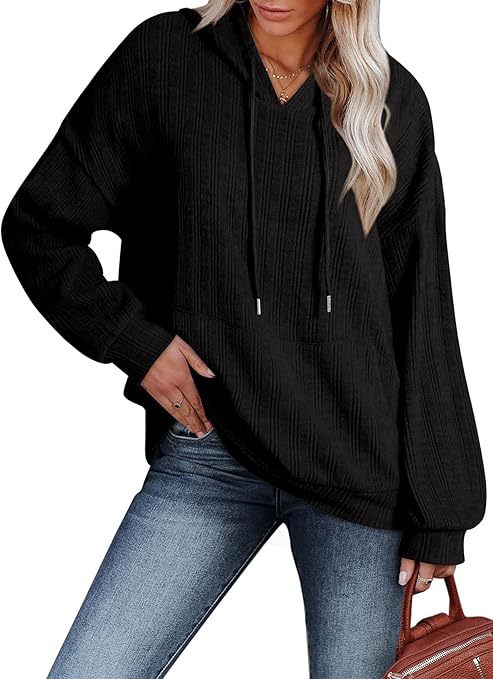 Dames Pull à Capuche Oversize avec Design Texturé Chic und Stil