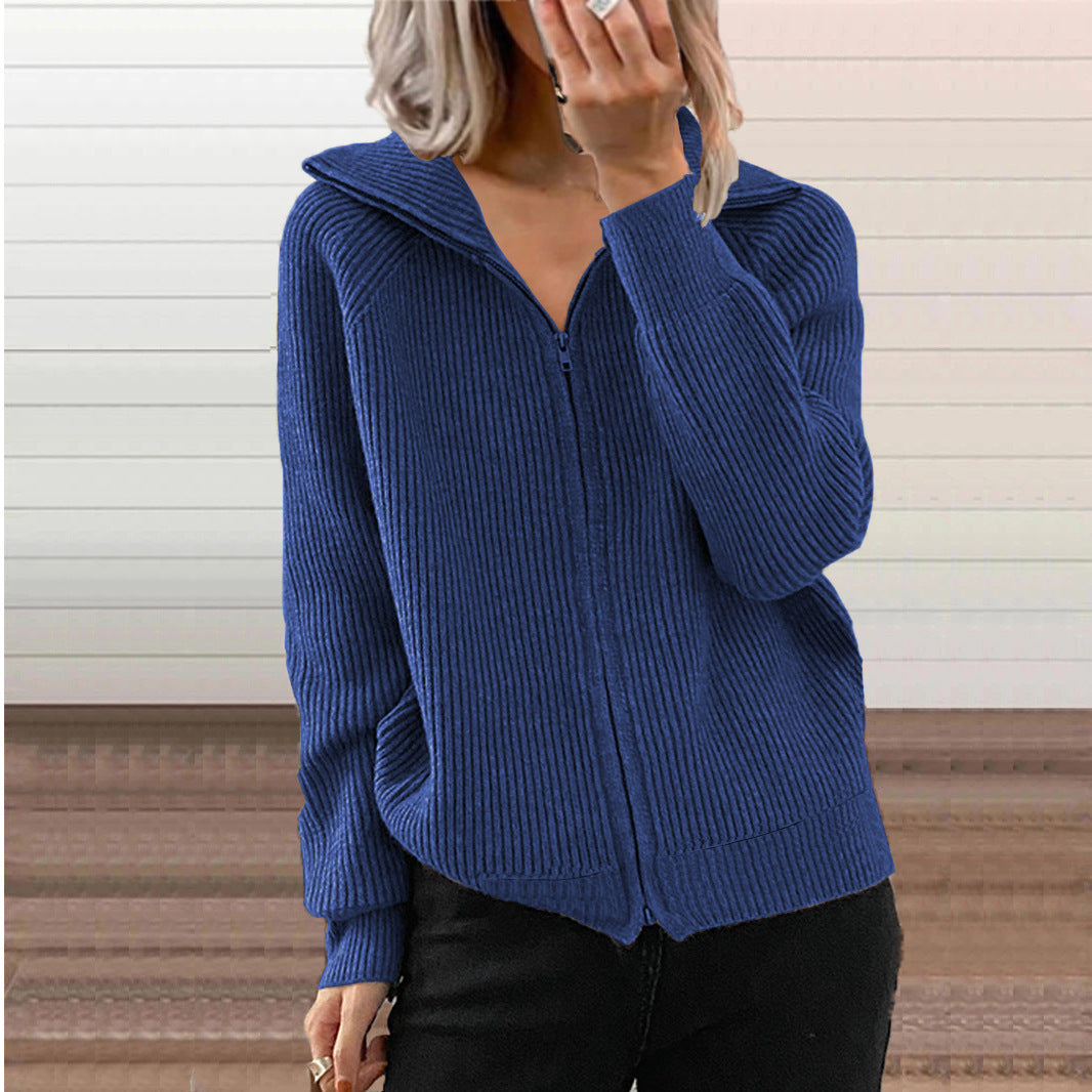 Veste en tricot pour femmes avec capuche et design côtelé texturé Chic und Stil