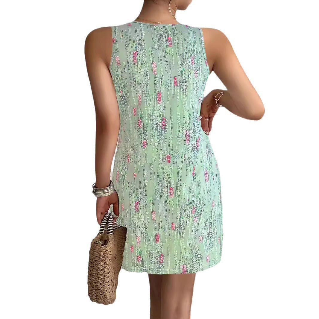 Robe tunique A-line imprimée pour femmes Chic und Stil