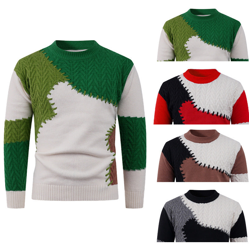 Pull mode pour homme avec un design patchwork unique Chic und Stil