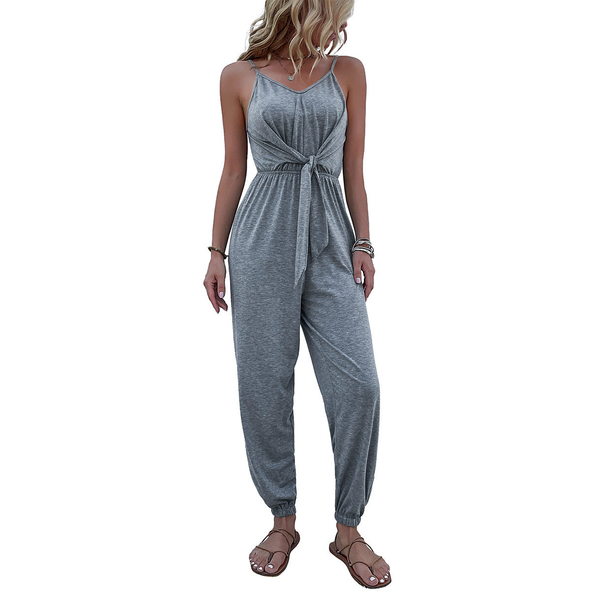 Combinaison décontractée pour femmes avec bretelles ajustables et nœud à la taille Chic und Stil