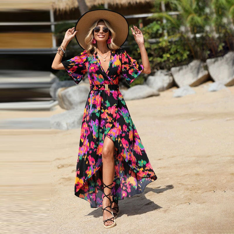 Robe maxi ceinturée pour femmes Chic und Stil