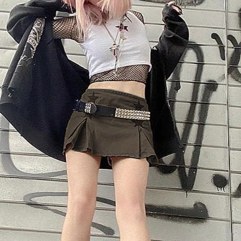 Jupe mini pour femmes avec des détails étoilés structurés et un matériau de haute qualité Chic und Stil