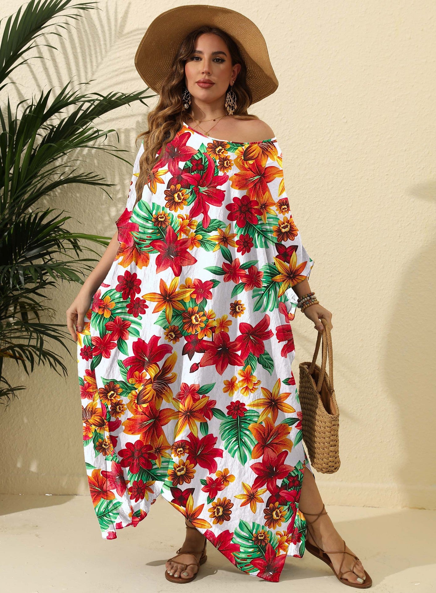 Robe maxi de couverture floral pour femmes Chic und Stil
