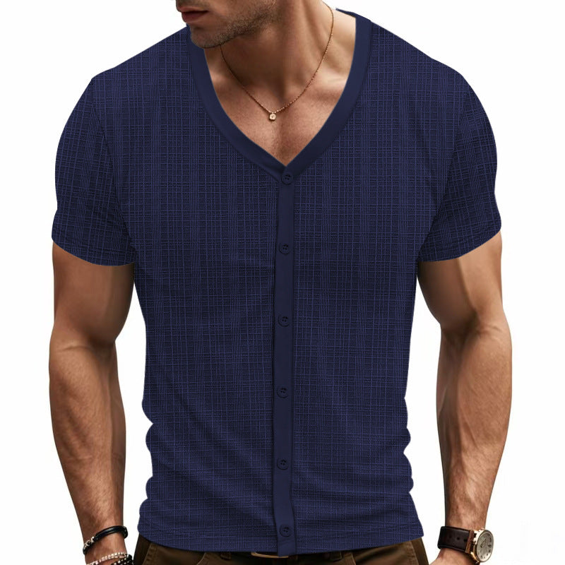 Chemise à manches courtes pour hommes avec design structuré Chic und Stil
