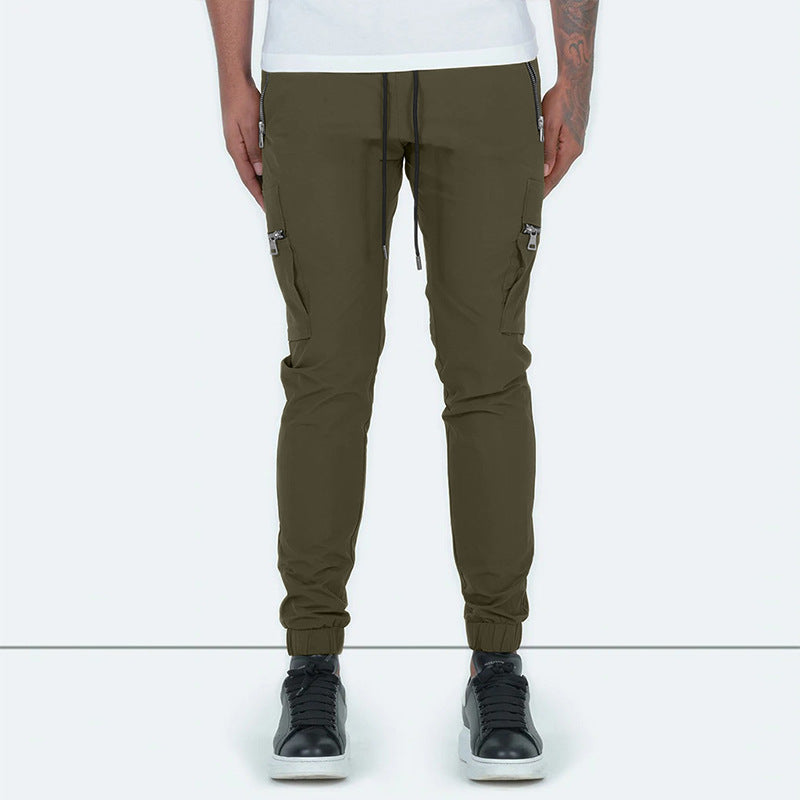 Pantalon cargo pour hommes avec poches zippées latérales Chic und Stil
