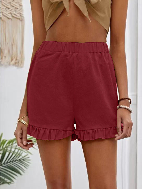 Shorts pour femmes avec ourlet froncé à enfiler Chic und Stil