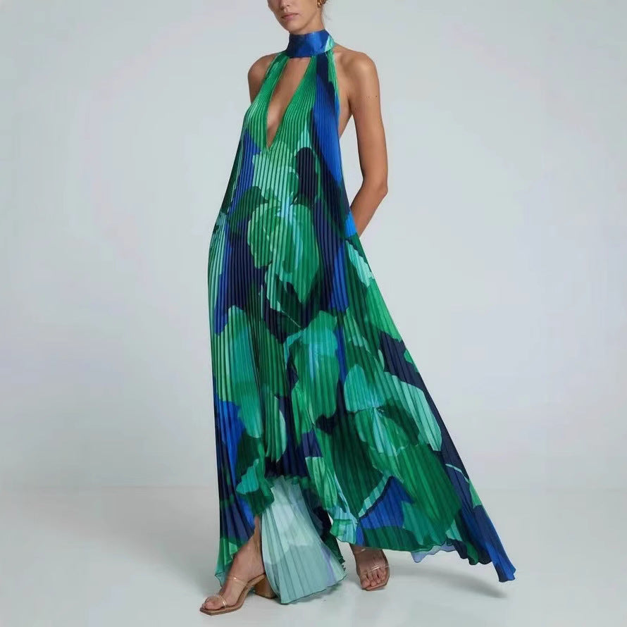 Robe maxi avec plis et motif floral pour femmes Chic und Stil