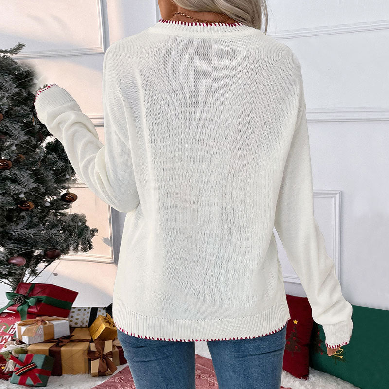 Dames pull confortable avec motif de nœud festif Chic und Stil