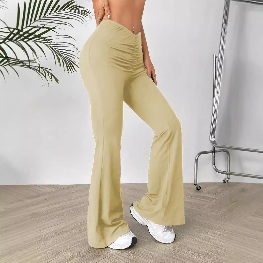 Pantalon bootcut pour dames avec taille haute et fronces Chic und Stil