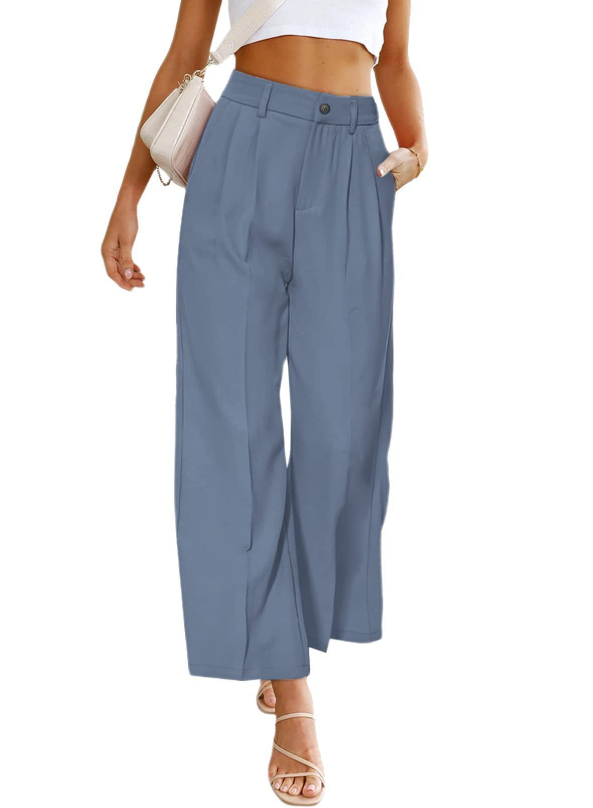 Pantalon taille haute ample pour femme avec plis Chic und Stil